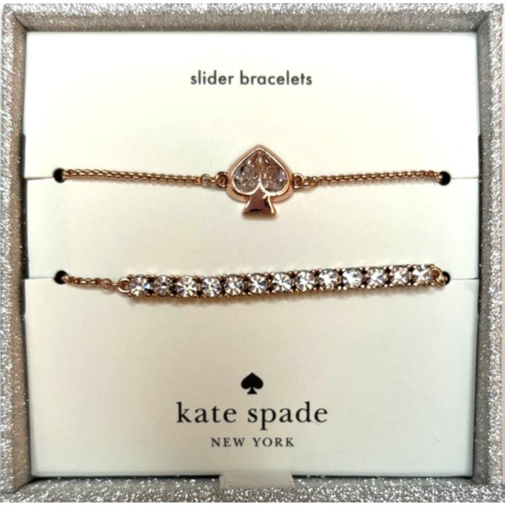 KATE SPADE 2-piece Slider Bracelet Gift Box Set | NEW | Rose Gold Color